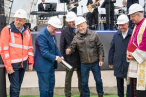 išskirtinio M. K. Čiurlionio koncertų centro statybvietėje įkasta simbolinė kapsulė